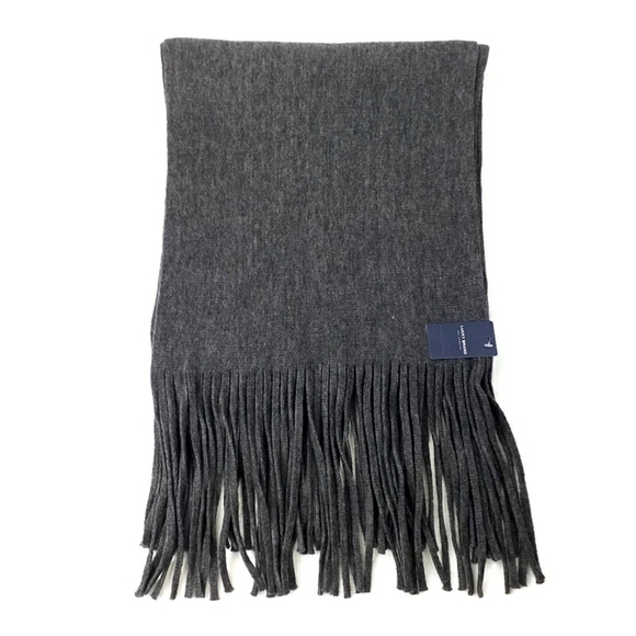Lucky Brand Solid Dark Gray Brushed Polyester Blend Scarf with Fringed Edges NWT - Picture 1 of 6